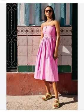 NWT Free People Lilah Pleated Midi Tube Dress - Women XS